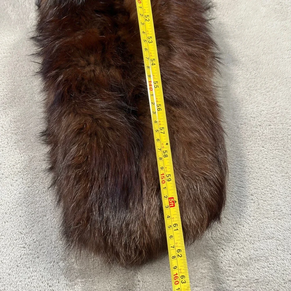 Au Renard Argente Vintage Brown Fox Fur Stole Wrap Scarf Luxury Formal 50s 60s